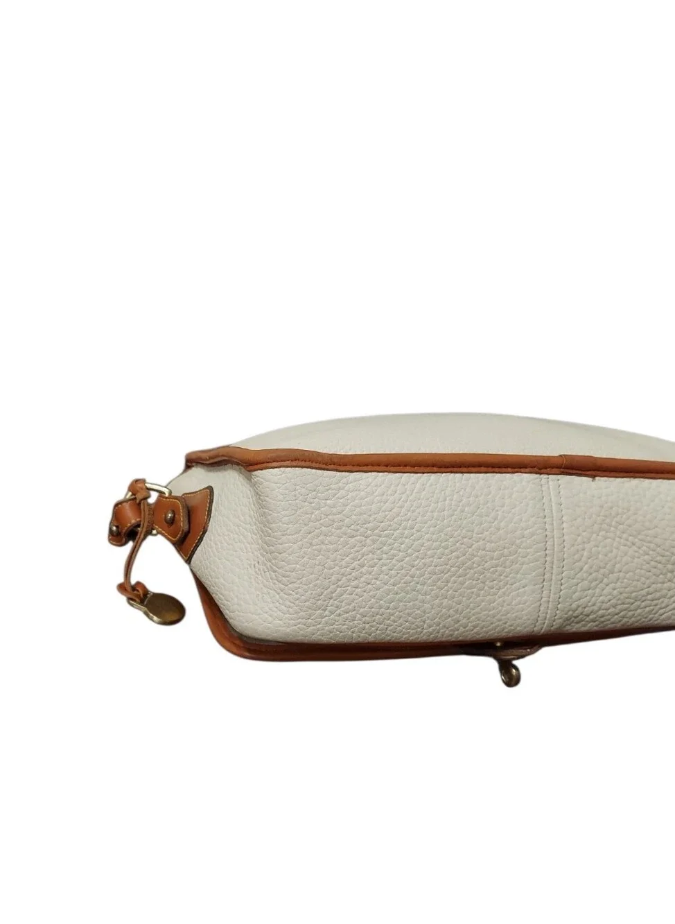 Dooney & Bourke R701 Carrier Bone & British Tan  Leather Shoulder Bag 1990's
